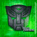Transformers: mtallique sur fond vert